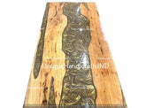 Conference Table ,Live Edge Table With Golden Resin Art, Epoxy Resin Table Mid Century Modern Furniture Unique Handicrafts IND